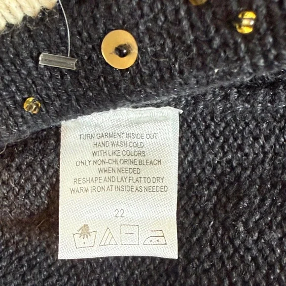 Vintage Designers‎ Originals Sweater Womens Medium Petite Black Cat Lover Zip - Picture 8 of 10